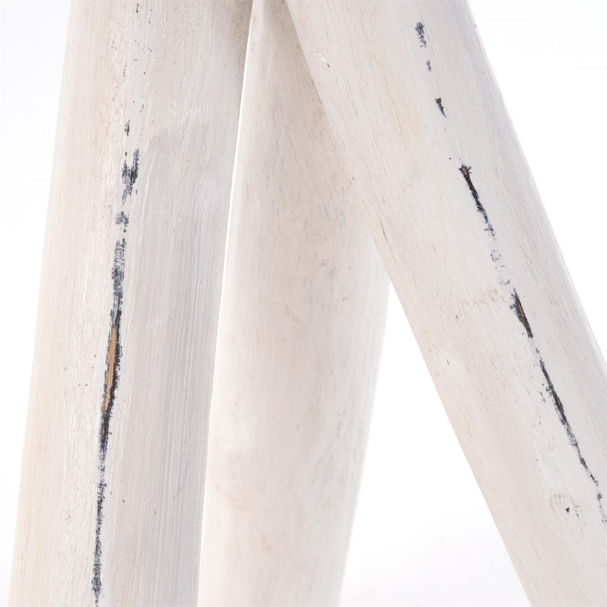 DREIBEIN-BEISTELLTISCH TEAK 40 Massivholz, rund 06 weiß-landhaus - Weiß, Holz (34/34/41cm) - DESIGN DELIGHTS