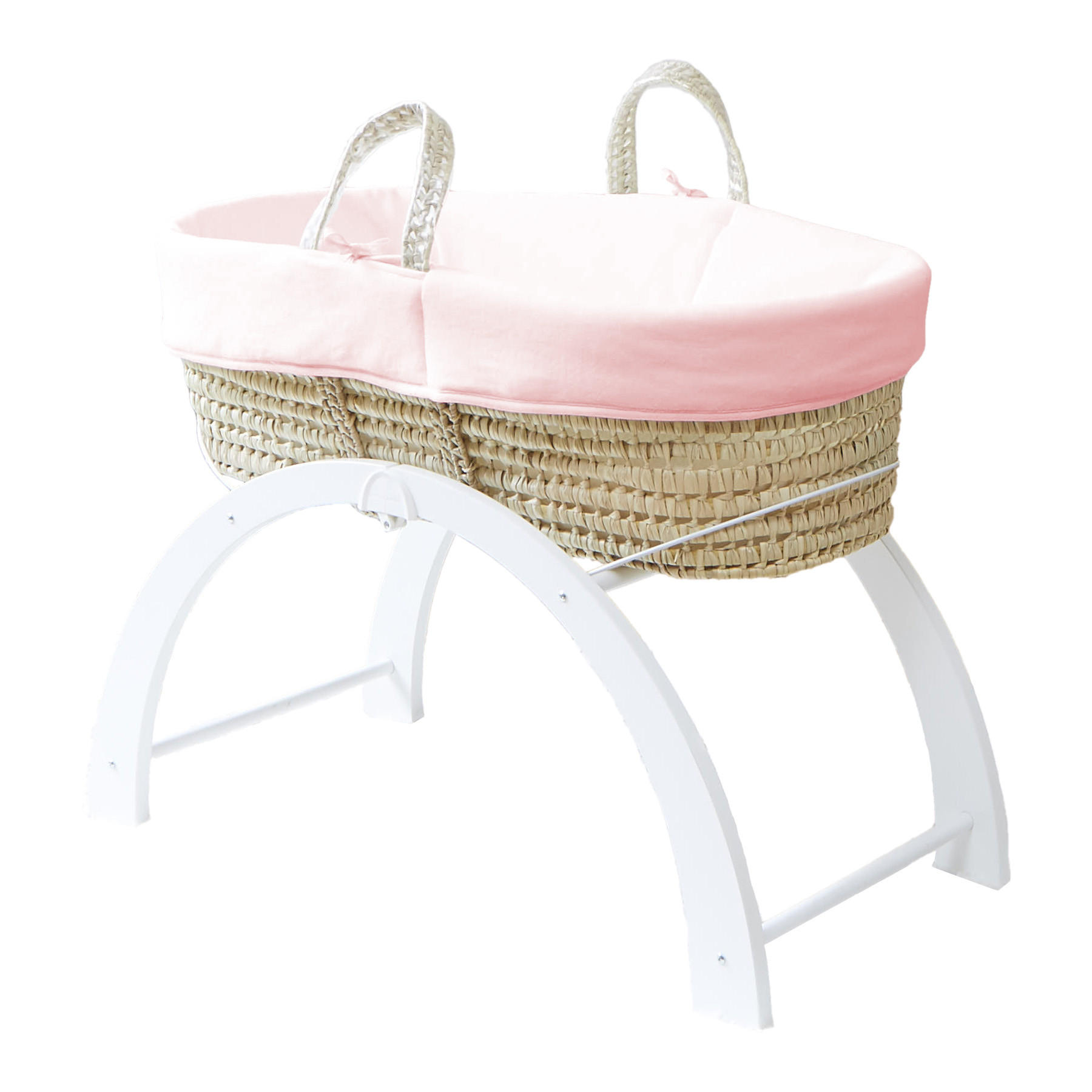 BABYTRAGEKORB mit umdrehbarem Gestell rosa - Hellrosa, Naturmaterialien (29/78cm) - Premiers Moments