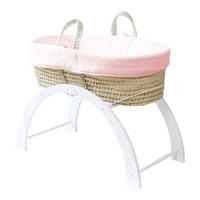BABYTRAGEKORB mit umdrehbarem Gestell rosa - Hellrosa, Naturmaterialien (29/78cm) - Premiers Moments