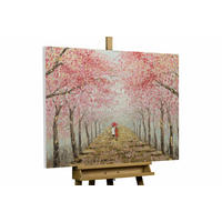 ÖLGEMÄLDE 100/70 cm - Pink/Braun, Holz/Textil (1.9/70cm) - KUNSTLOFT