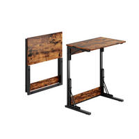 BEISTELLTISCH 60/37/71 cm platzsparend, faltbar mit verstellbaren Füßen und Metallgestell, Rustikales Braun - Braun, Holzwerkstoff (60/37/71cm) - Redom