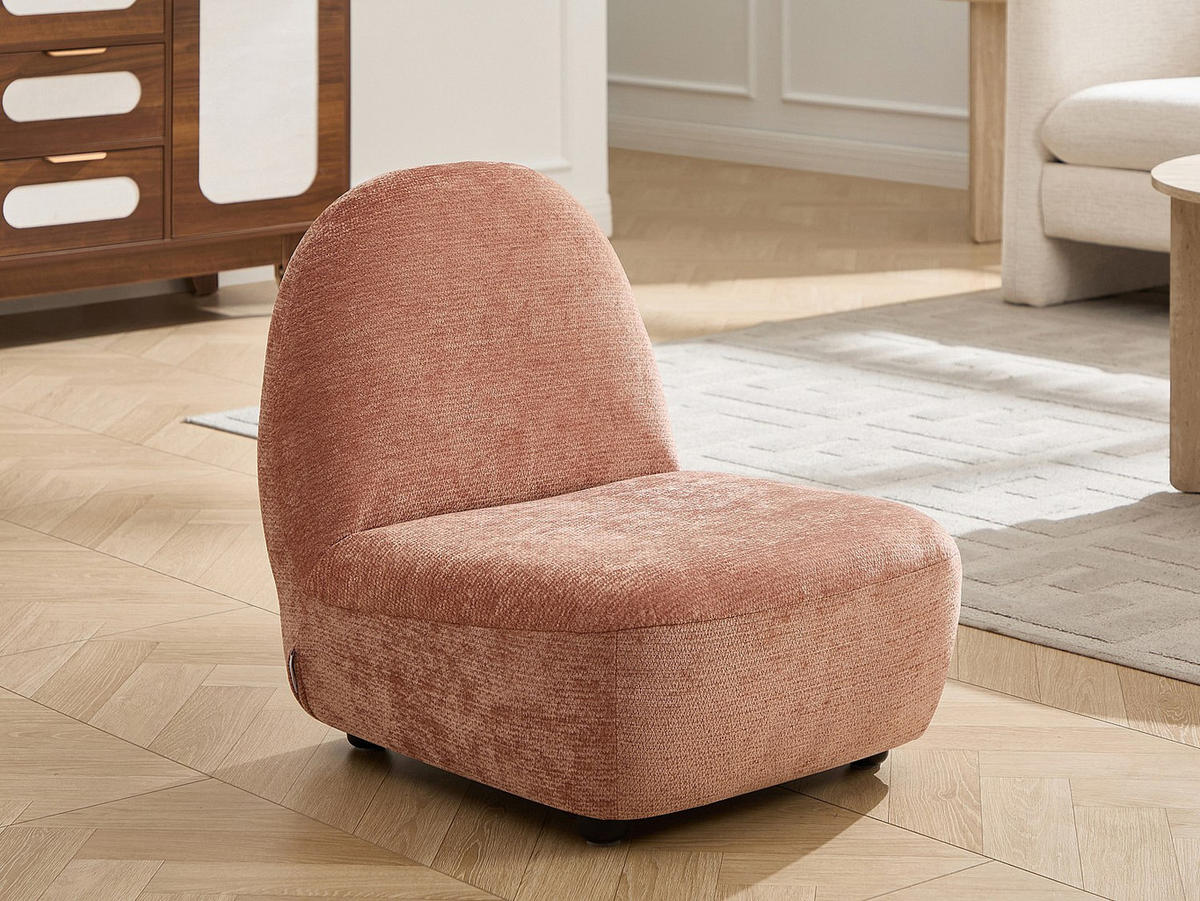 SESSEL mit gerader Rückenlehne - 1 Person - Stoff - Rosa - - Pink, Textil (52.5/58.5/60.5cm) - Vente-Unique