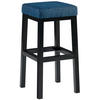BARHOCKER Stoff Blau - Blau/Schwarz, Textil/Metall (37/78/37cm) - CLP