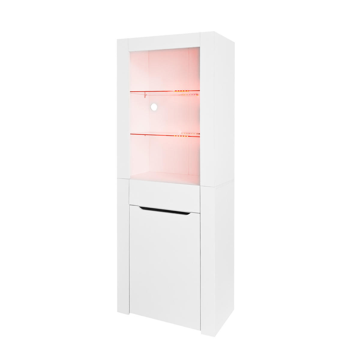 VITRINE Weiß 60/35.5/165 cm - Weiß, Holzwerkstoff (60/165/35.5cm) - PANGIVO