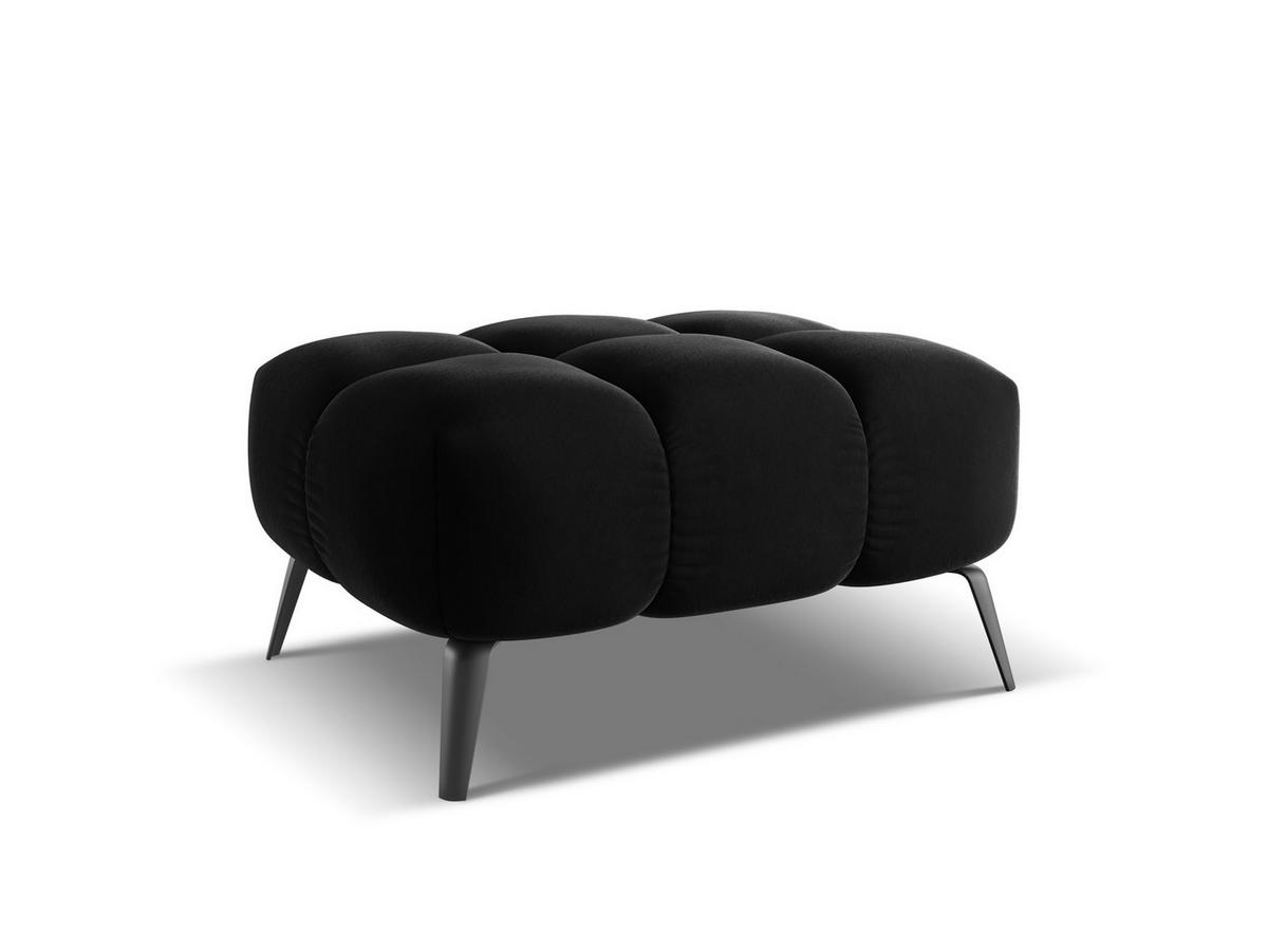 POUF Samt Stoff Schwarz - Schwarz, Textil/Metall (78/41/60cm) - Makamii