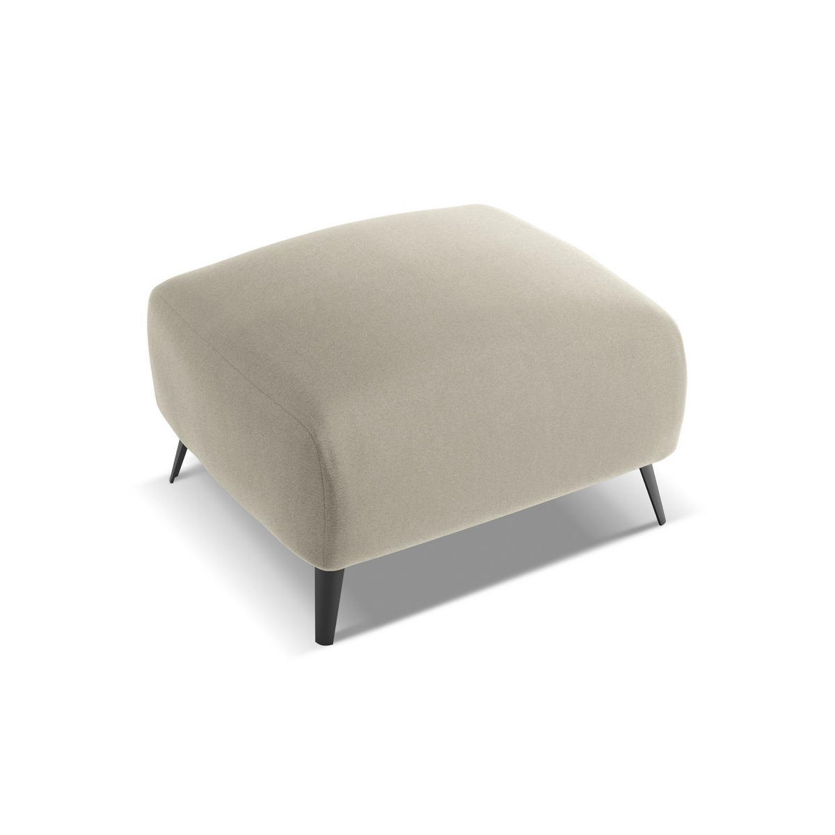POUF Samt Stoff Creme - Perlmutt/Creme, Textil/Metall (65/44/65cm) - LaMiaSofa