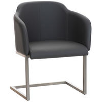 SCHWINGSTUHL Lederlook Grau - Edelstahlfarben/Grau, Textil/Metall (45/84/52cm) - CLP