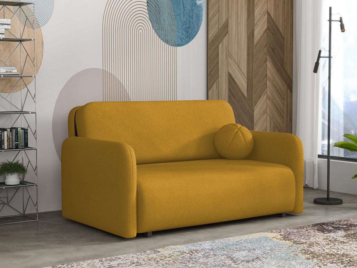SCHLAFSOFA Viva Sun III - Gelb/Schwarz, Holz/Textil (150/85/103cm) - MIRJAN24
