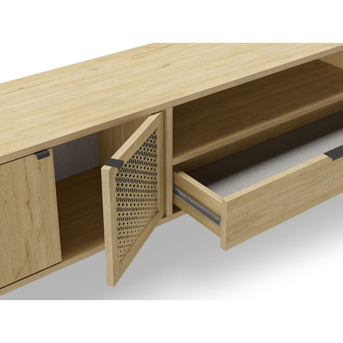 TV-SCHRANK 2 Türen 1 Schublade 1 Nische L160 cm - Inca - Apfelbaumfarben, Holzwerkstoff (35/50/160cm) - Calicosy