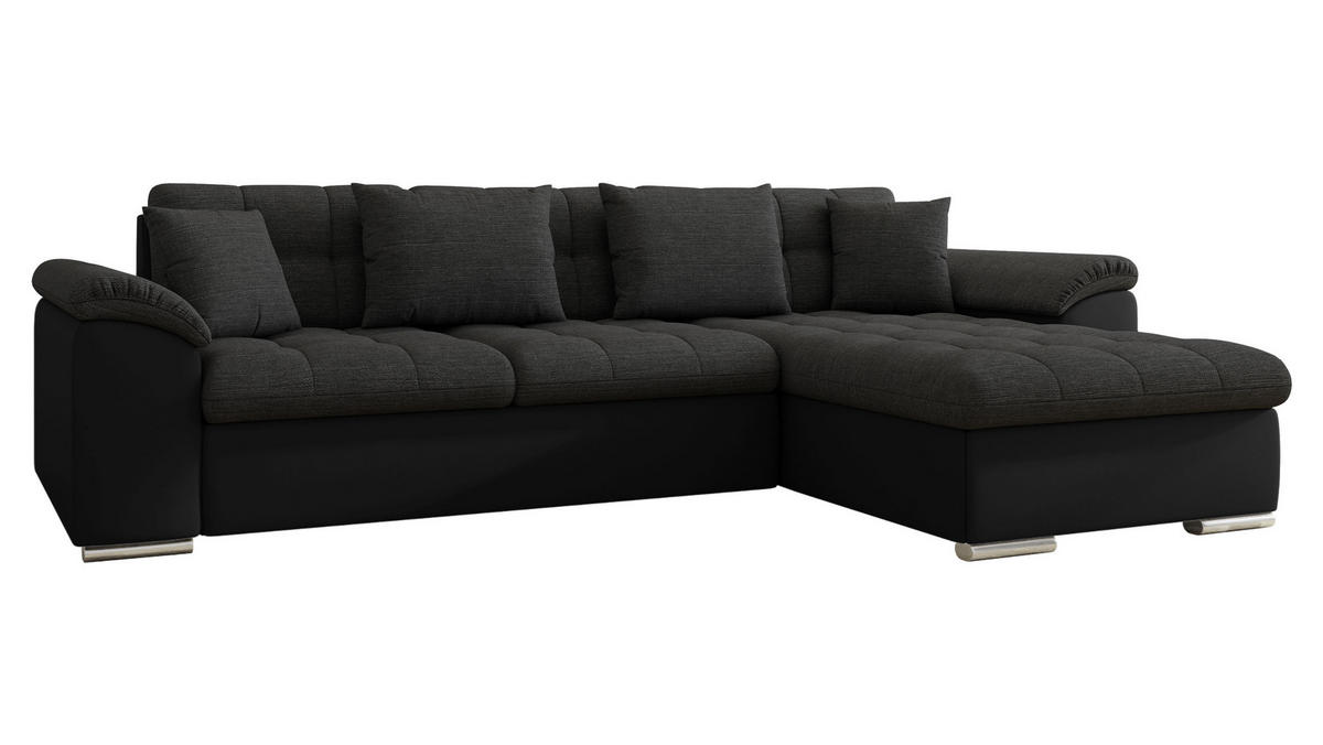 ECKSOFA Diana, Seite: Rechts - Schwarz, Holz/Textil (280/160cm) - MIRJAN24