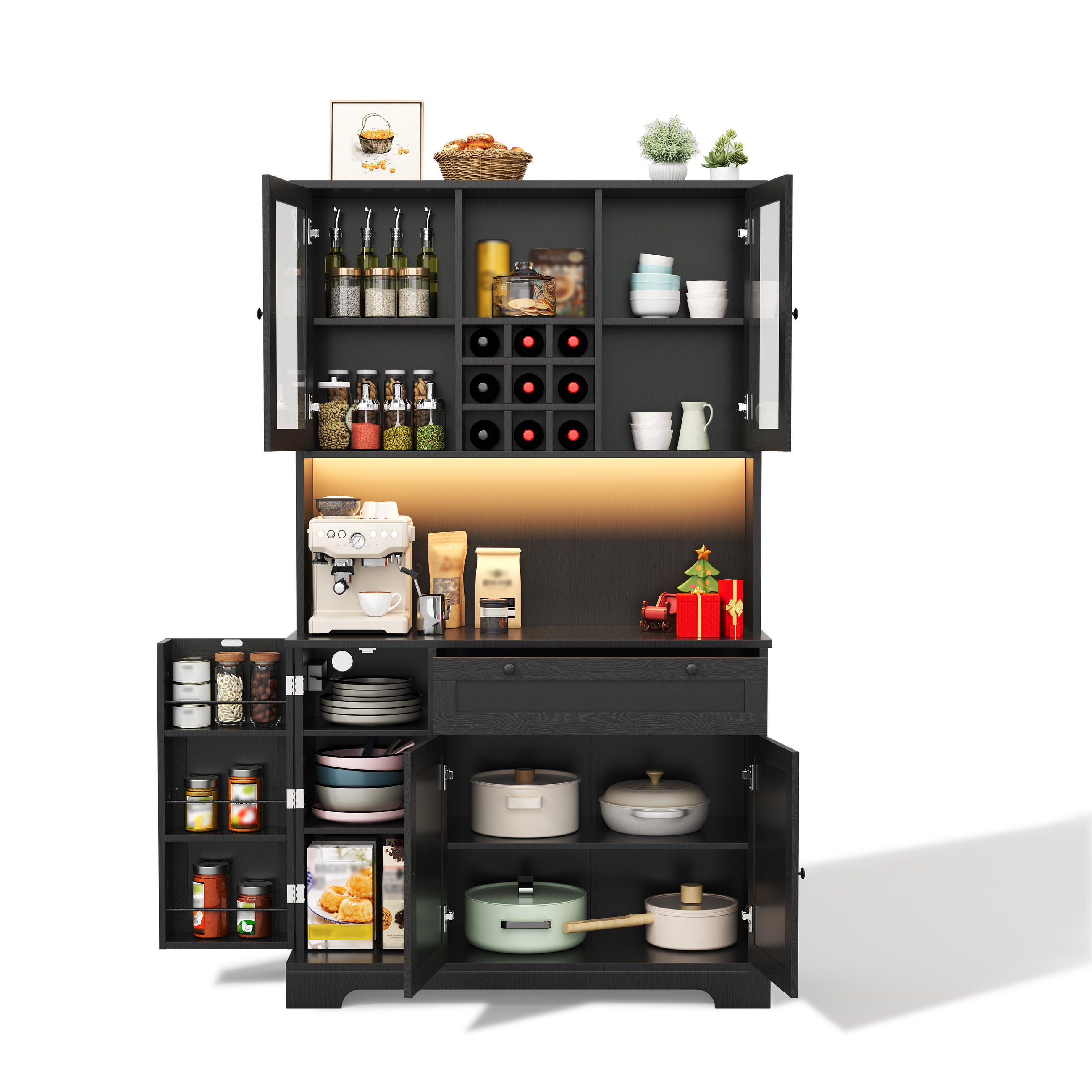 Evryae Buffet Schwarz 105x180x40 cm