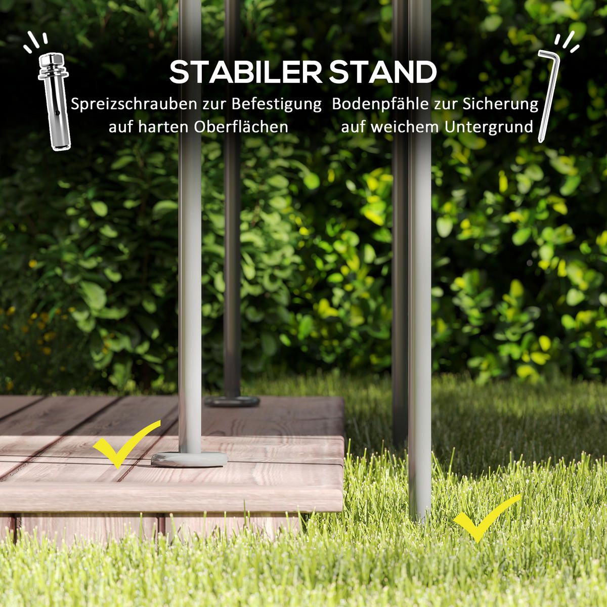 PAVILLON Metall Polyester Dunkelgrau - Dunkelgrau, Textil/Metall (297/273/397cm) - Outsunny