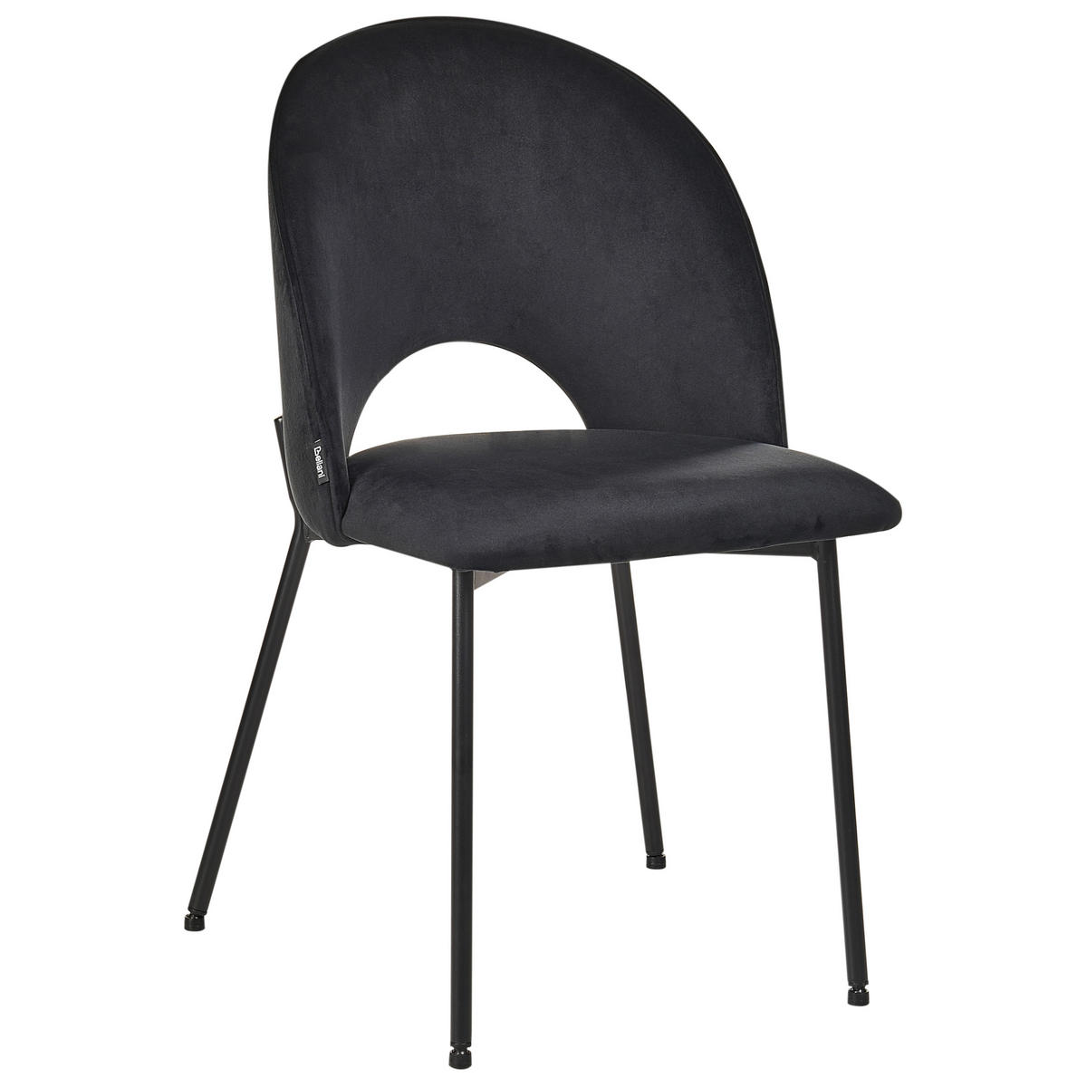 ÉTKEZŐSZÉK 2 darabos Szett Bársony Fekete Covelo - fekete, textil/fém (48/83/53cm) - Beliani