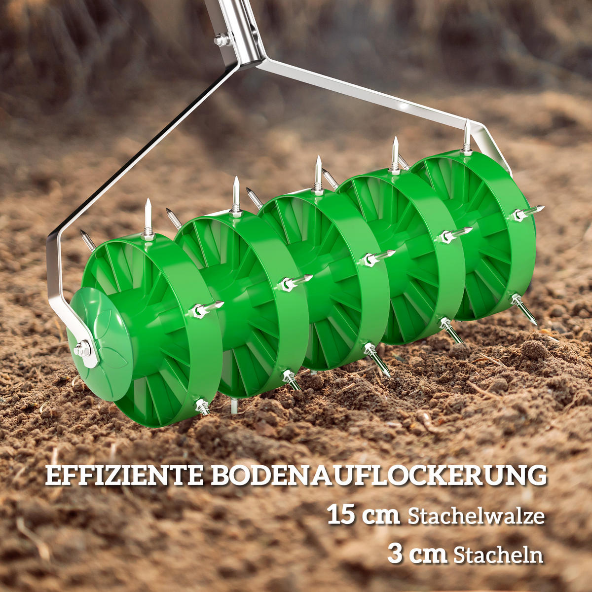 RASENLÜFTER AERIFIZIERER DE-10045 Dunkelgrün - Grün, Metall (21/140/45cm) - ComfortXL