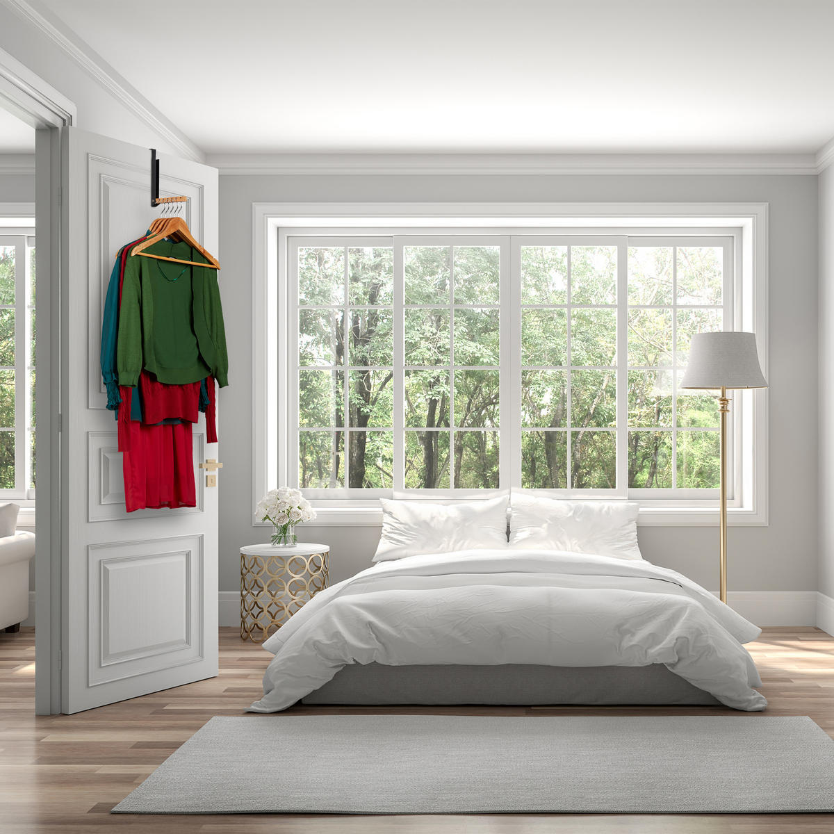 TÜRGARDEROBE klappbar - Multicolor, Holz/Metall (2.5/21/18cm) - Relaxdays