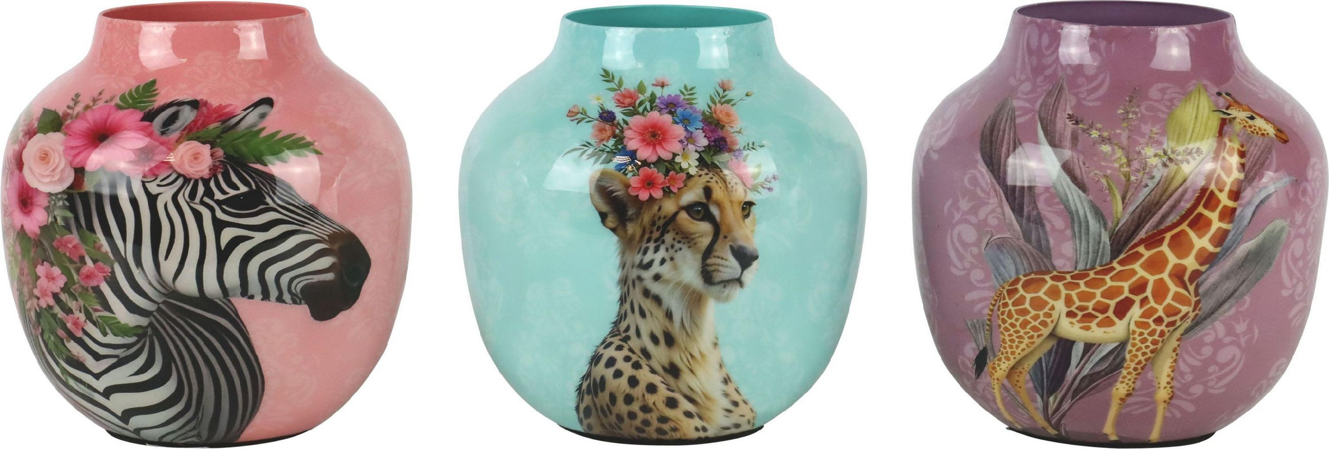VASENTRIO Savanna Dreams Tiermuster 3-tlg. - Multicolor, Metall (12cm) - FURNARO