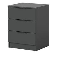 NACHTTISCH grau 45 x 60 cm, Nachtkommode in Komforthöhe - Schwarz/Grau, Holzwerkstoff/Kunststoff (45/60/40cm) - Inn.Furn