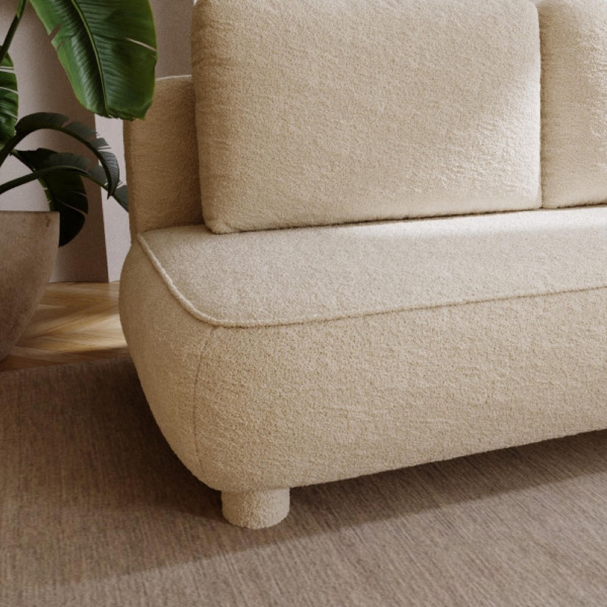 SITZMÖBEL Beige MAJA Mit Schlaffunktion Bouclé - Beige, Textil (209/96/96cm) - Sepro Meble