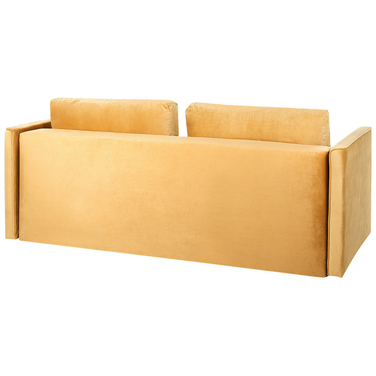 3-SITZER-SCHLAFSOFA Samtstoff Gelb Eksjo - Gelb, Textil (220/87/102cm) - Beliani