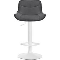 BARHOCKER Vulcano Stoff weiß dunkelgrau - Dunkelgrau/Weiß, Textil/Metall (49/106/51cm) - TPFLiving
