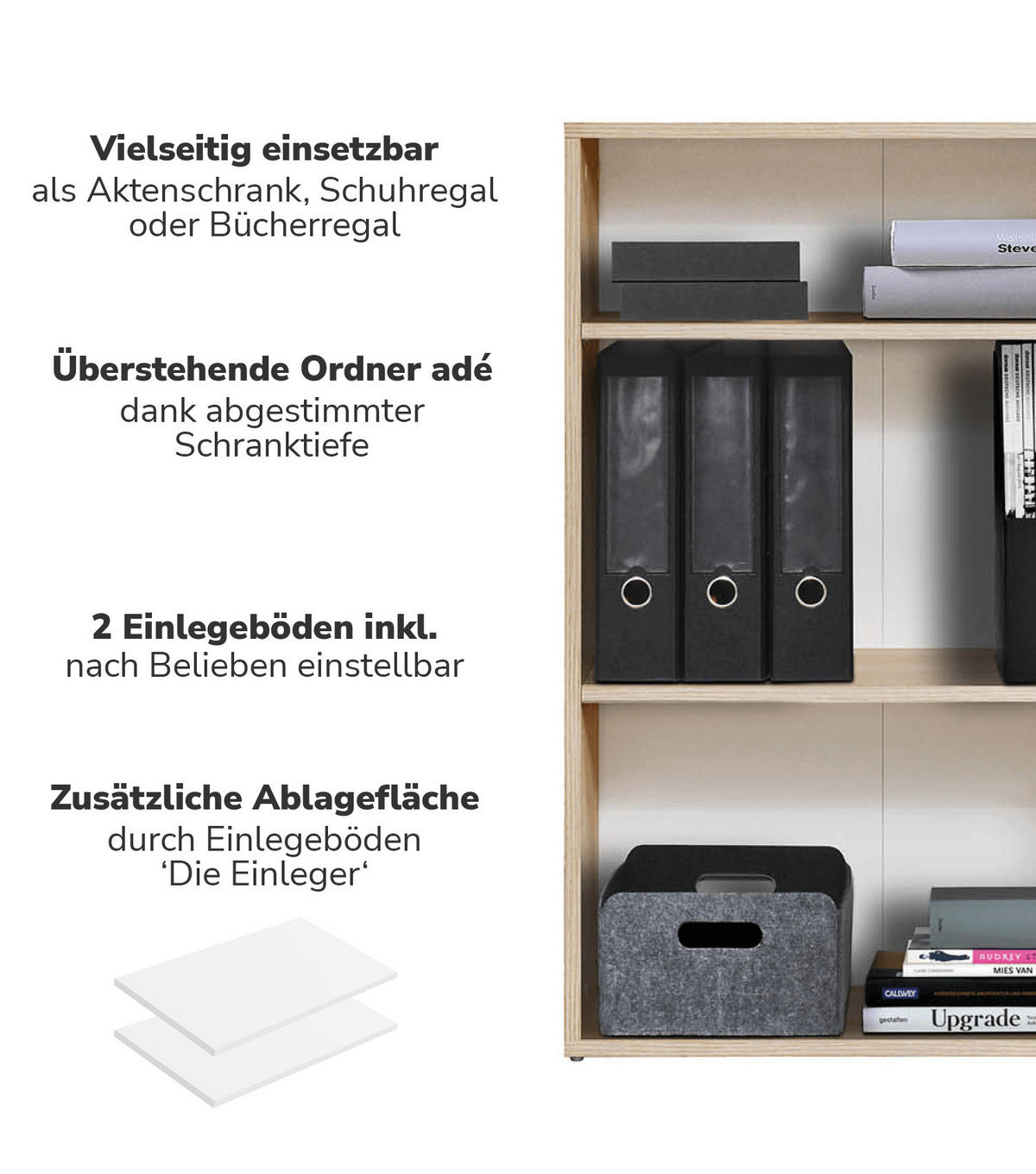 BÜCHERREGAL Der Bücherwurm - Sonoma Eiche, Holzwerkstoff (60/91/34.5cm) - Mokebo