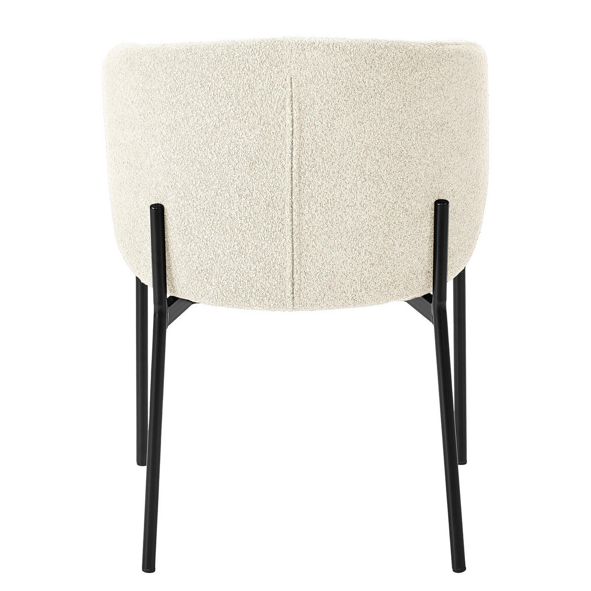 POLSTERSTUHL - 2er-Set - Stahl / Bouclé - Creme, Textil/Metall (57/76/58cm) - home24