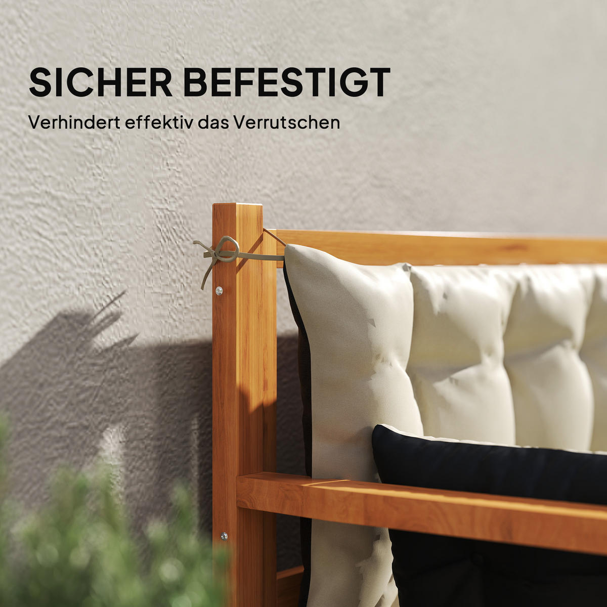 BANKAUFLAGE 3 Sitzer 180x 110x 8 cm - Beige, Kunststoff (110/8/180cm) - Outsunny