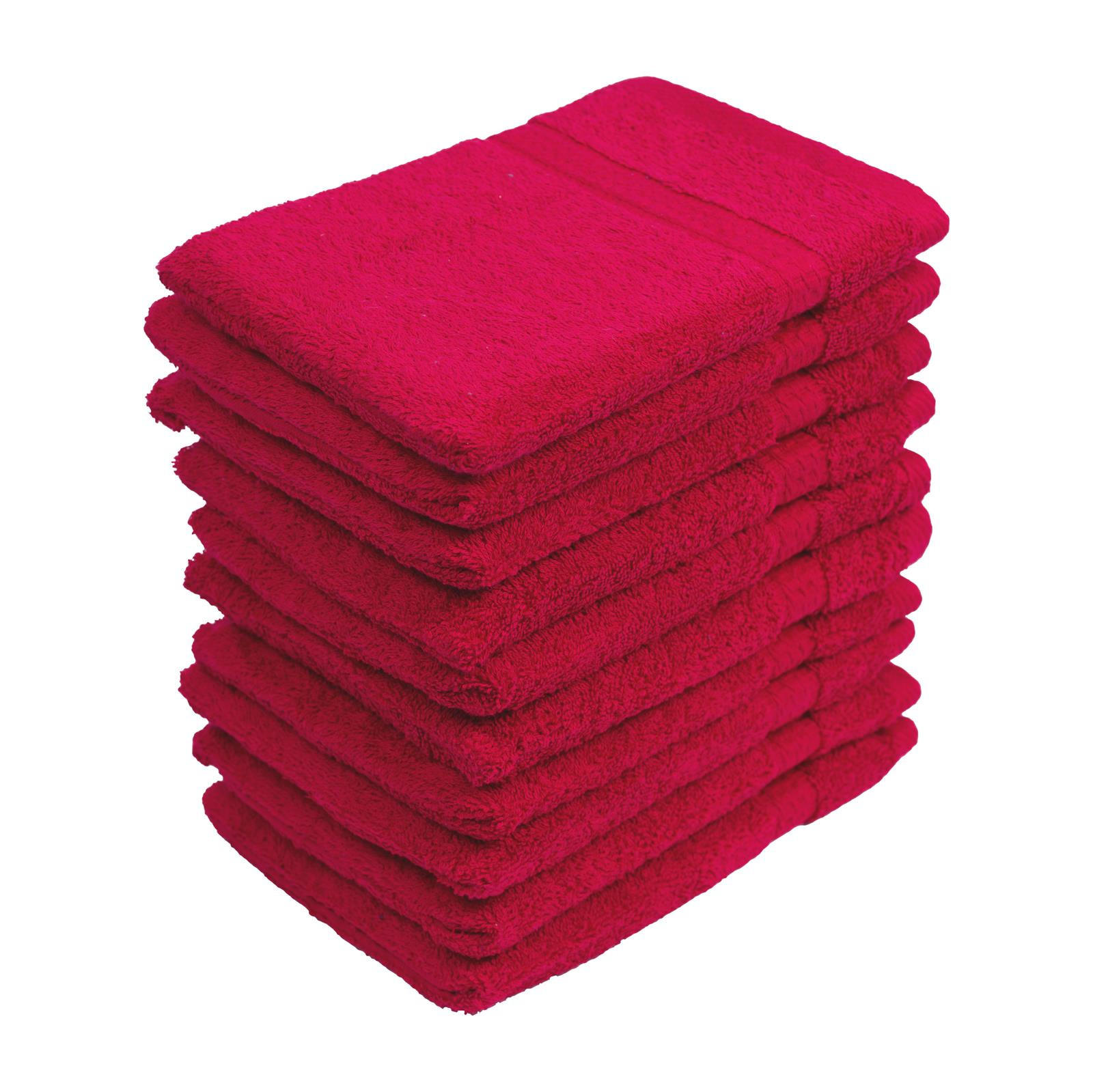 WASCHLAPPEN 16x21 cm aus 100% Baumwolle 500g/m2, 10er Set Waschhandschuhe Rot - Rot, Textil (16/21cm) - Carpe Sonno