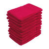 WASCHLAPPEN 16x21 cm aus 100% Baumwolle 500g/m2, 10er Set Waschhandschuhe Rot - Rot, Textil (16/21cm) - Carpe Sonno