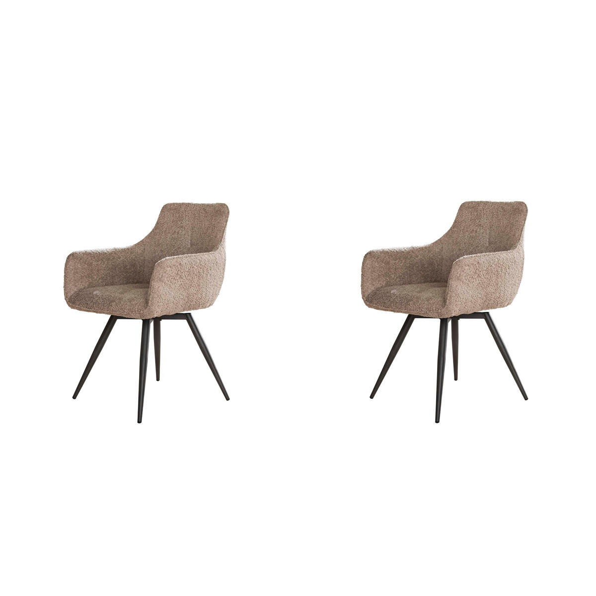 ESSZIMMERSTUHL Armbo Beige 59/58/83 cm 2er-Set - Beige, Textil (58/83/59cm) - Hoyz Collection