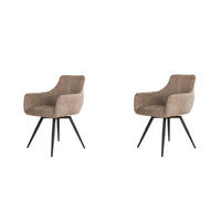 ESSZIMMERSTUHL Armbo Beige 59/58/83 cm 2er-Set - Beige, Textil (58/83/59cm) - Hoyz Collection