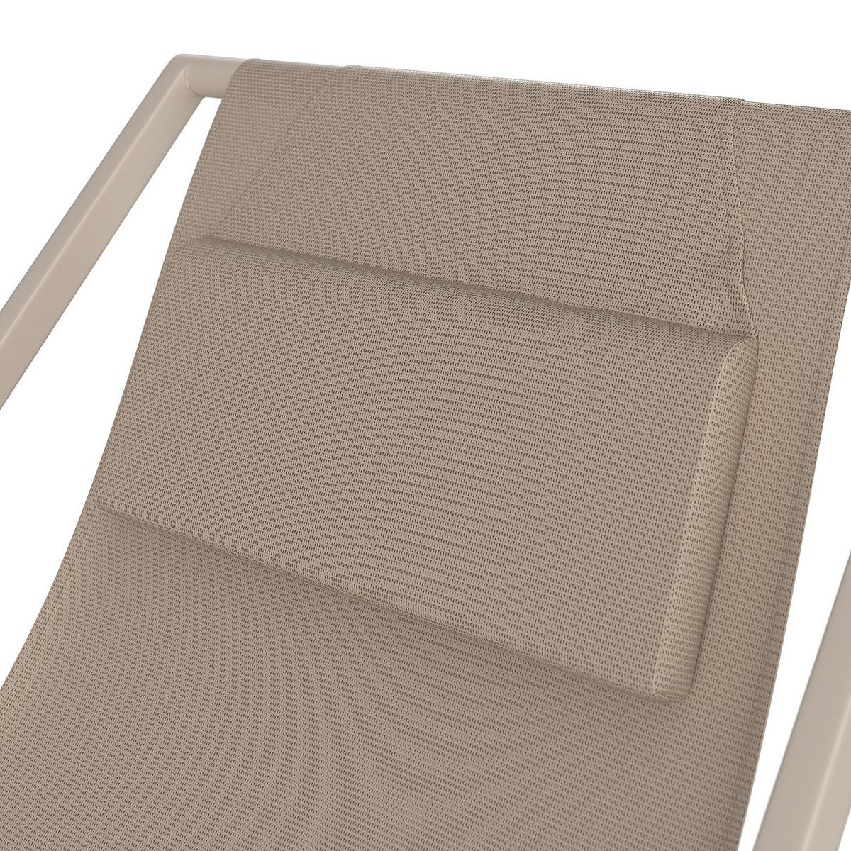 LIEGESTUHL - Stahl / Polyrattan - 2er-Set - Beige, Textil/Metall (63/93/104cm) - home24