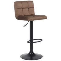 BARHOCKER Samt Braun - Schwarz/Braun, Textil/Metall (40/85/40cm) - CLP