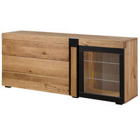 SIDEBOARD Wildeiche 180x45x75 natur geölt ROTTERDAM #117 - Braun, Holz (180/75/45cm) - Massivmoebel24