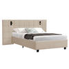 POLSTERBETT Luzano mit Leselicht Beige Samt - Beige, Holz (140/200cm) - Juskys