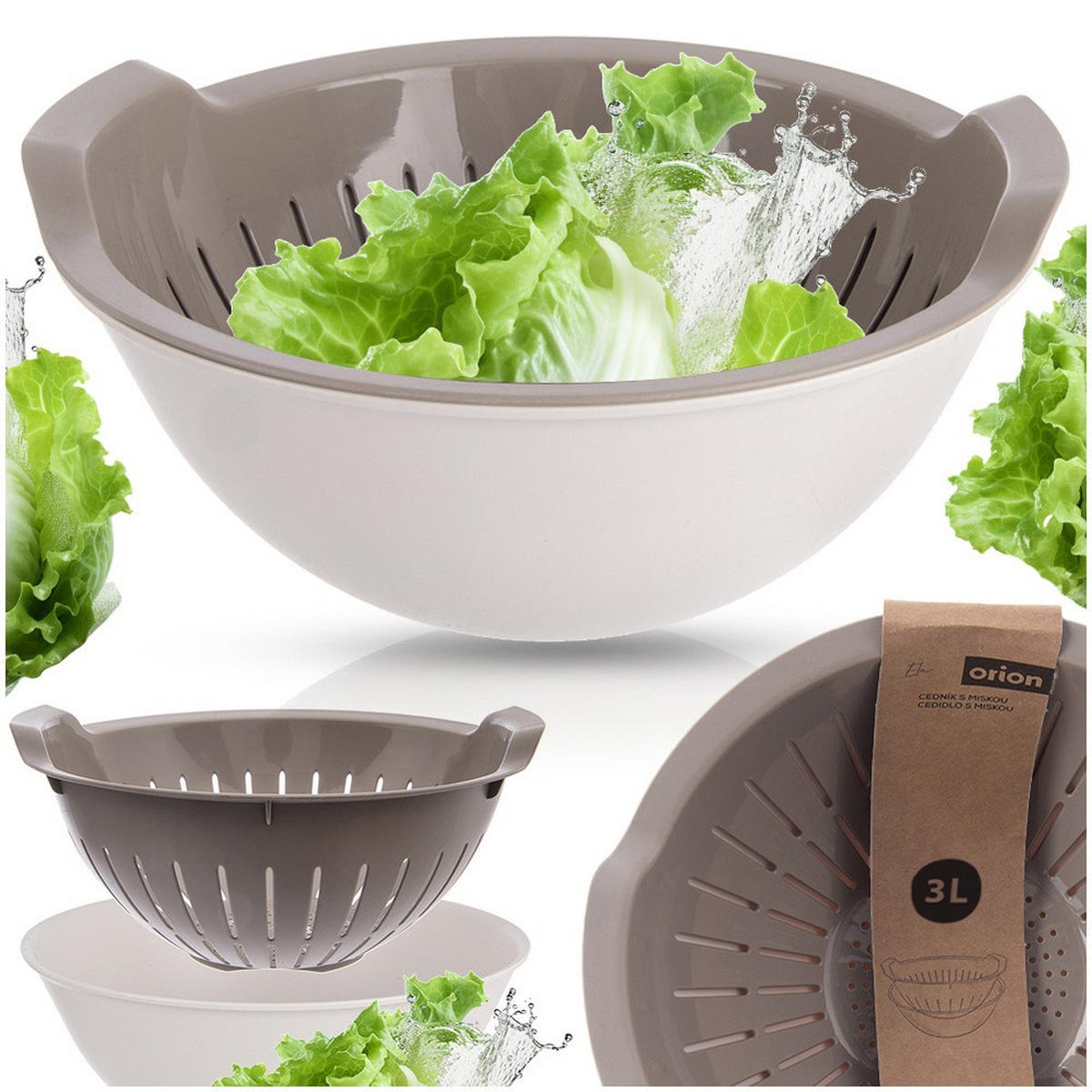 KÜCHENSIEB ELA Beige Weiß 3 l - Beige, Kunststoff (25cm) - Orion 
