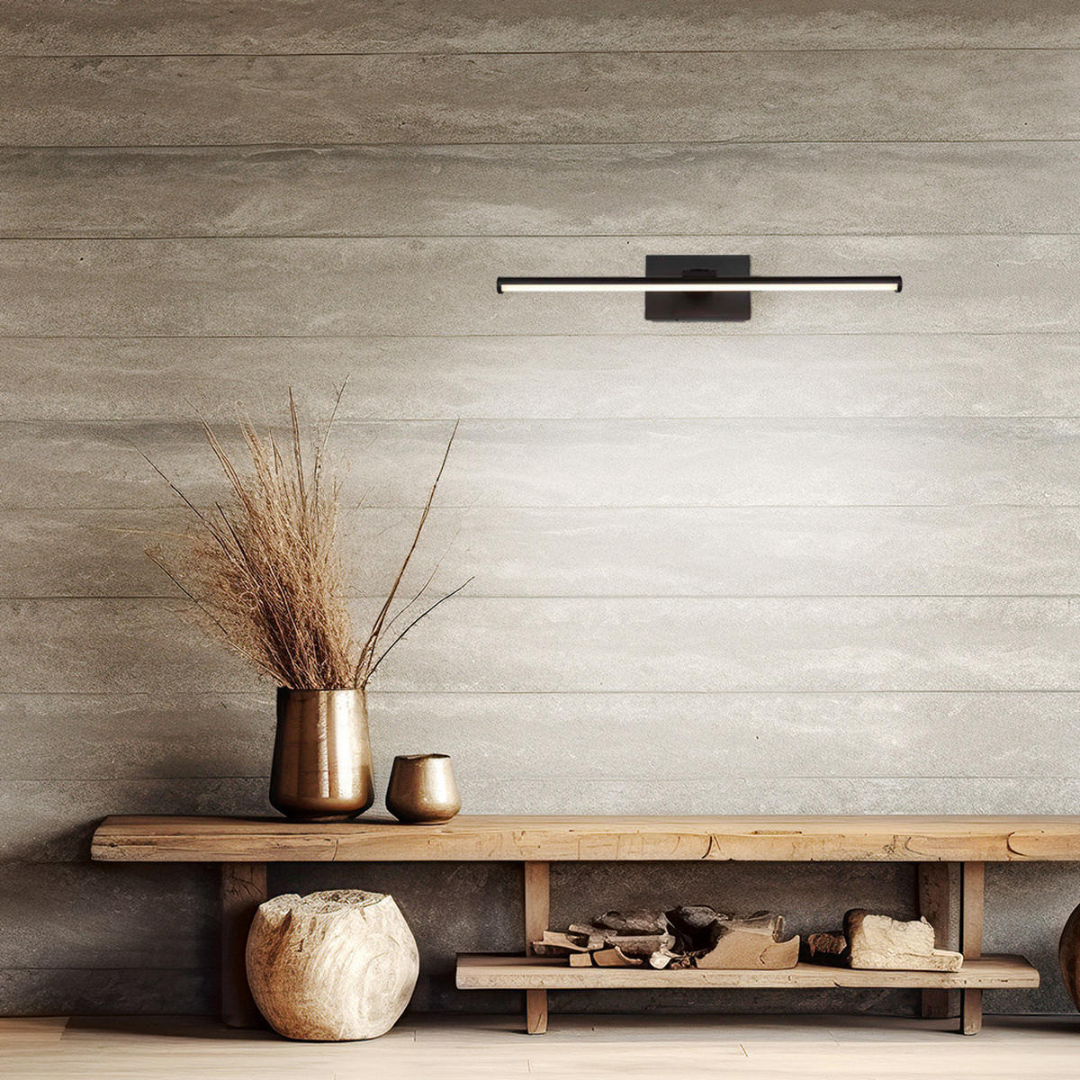 LED WANDLEUCHTE Jaime Schwarz - Schwarz, Metall (40/7.5/40cm) - Globo Lighting