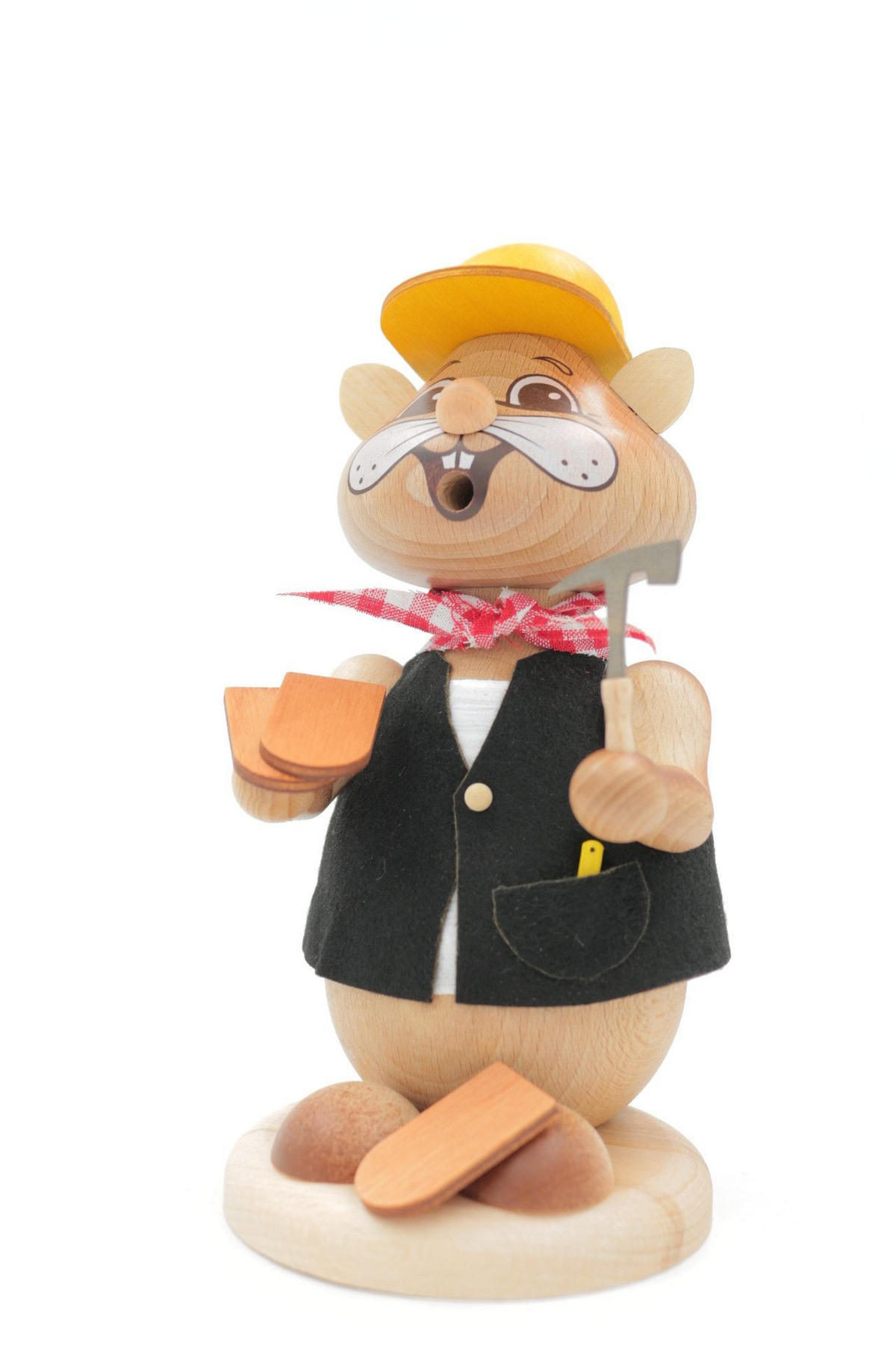 RAUCHFIGUR Hamster Dachdecker 18 cm - Multicolor, Holz (12/18/0.1cm)