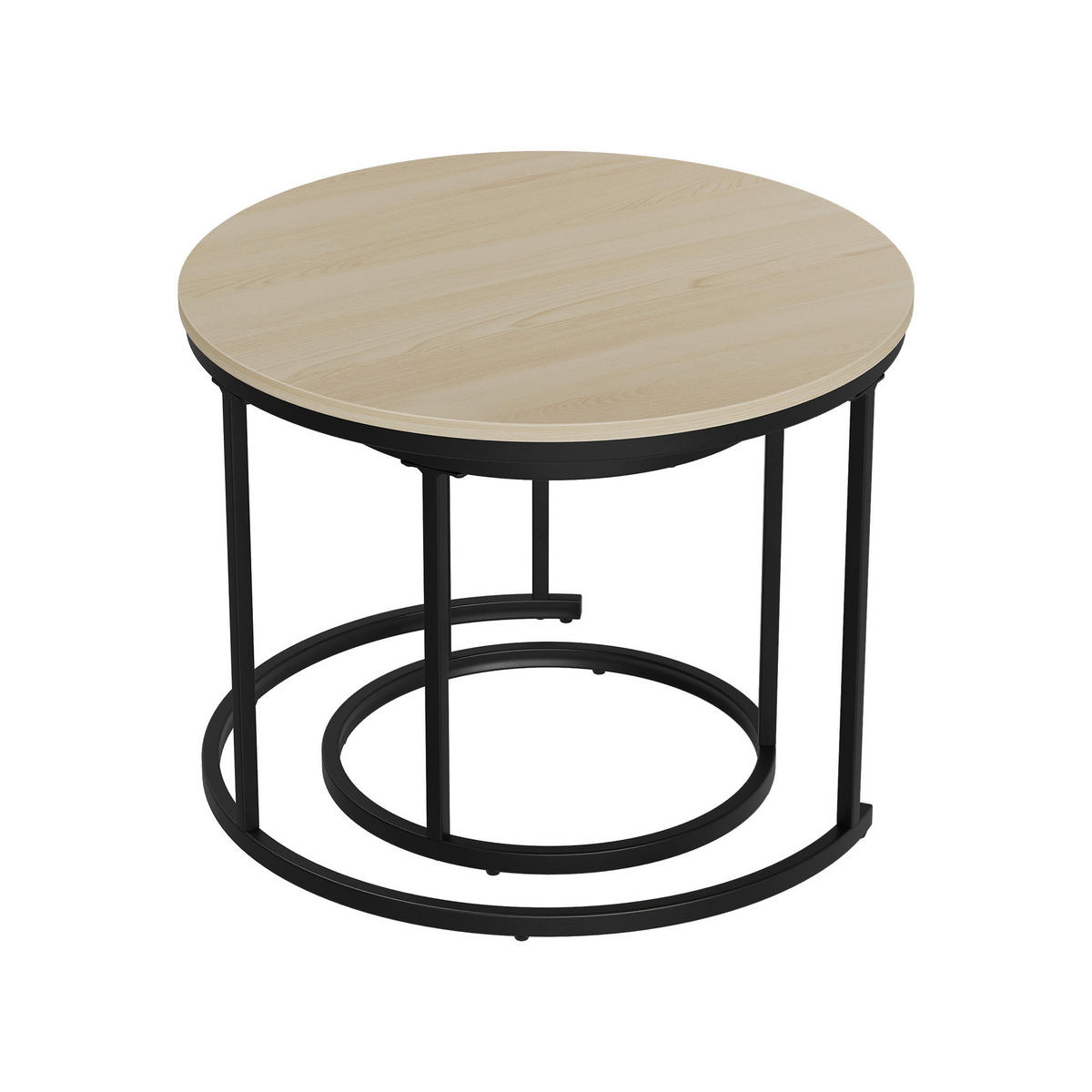 COUCHTISCH-SET Eichefarben 2er-Set 60/60/45 cm - Eichefarben, Metall (60/60/45cm) - PANGIVO
