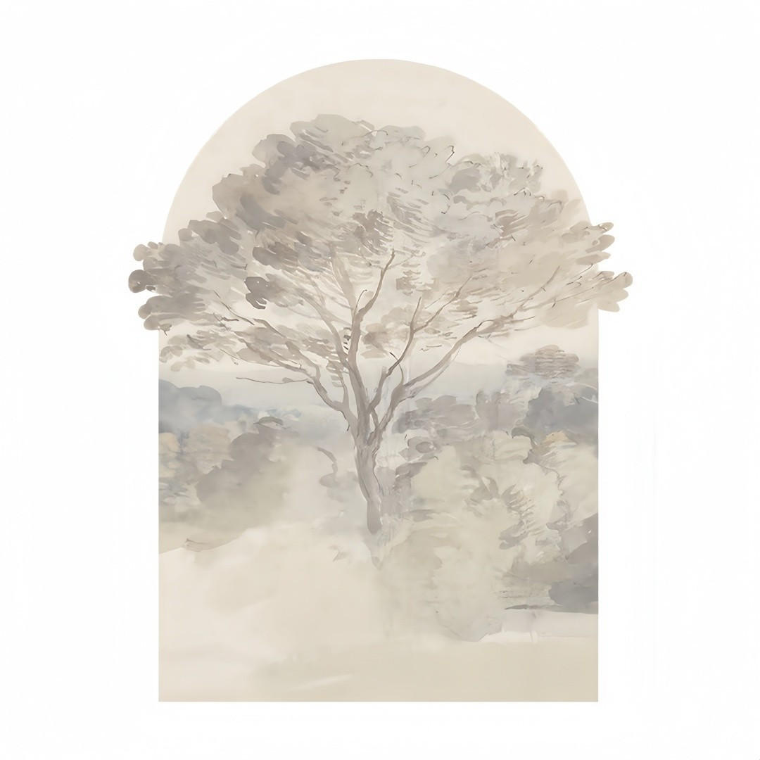 WANDDEKO Aquarell 98x38,5cm Bogen Landschaft，rahmenlos - Weiß, Papier (98/1cm) - Authentics