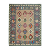 HANDWEBTEPPICH Kelim Gashgai Beige 202/159 cm Schurwolle - Beige, Textil (159/202cm) - Looma