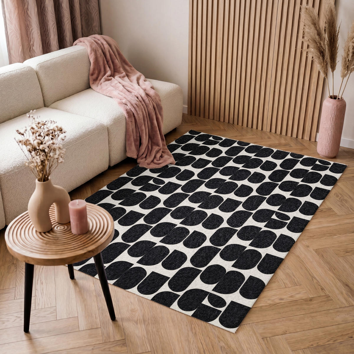 PREPROGE - Polkrogi - 120x180 cm - črna, umetna masa/tekstil (120/0.4cm) - OnlyWow