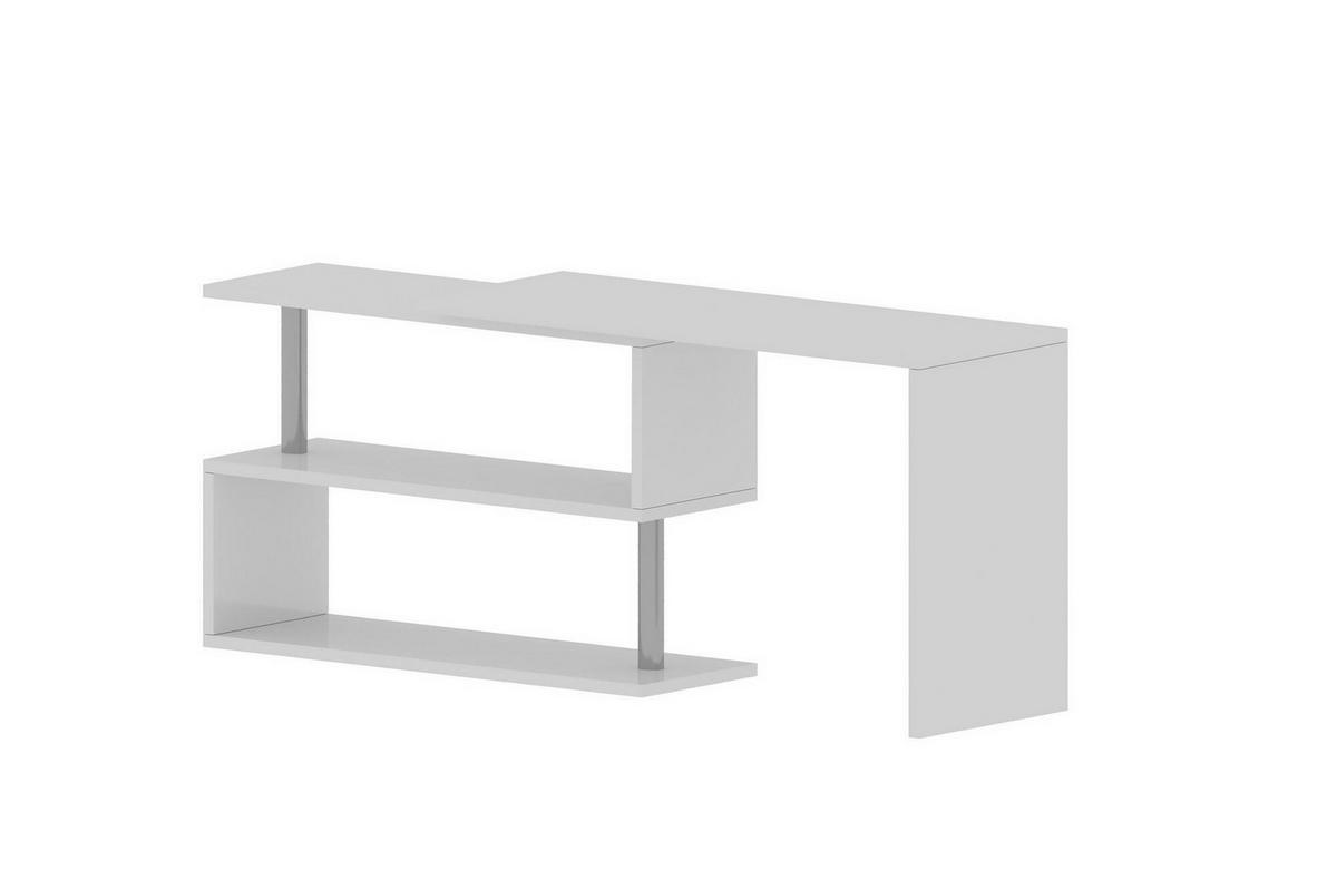 SCHREIBTISCH Glänzendes Weiß 50/120/75 cm - Weiß, Holzwerkstoff (50/120/75cm) - DMORA