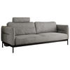 SOFA SALENTO Hellgrau Velvet - Hellgrau/Schwarz, Textil/Metall (221/82/101cm) - MKS