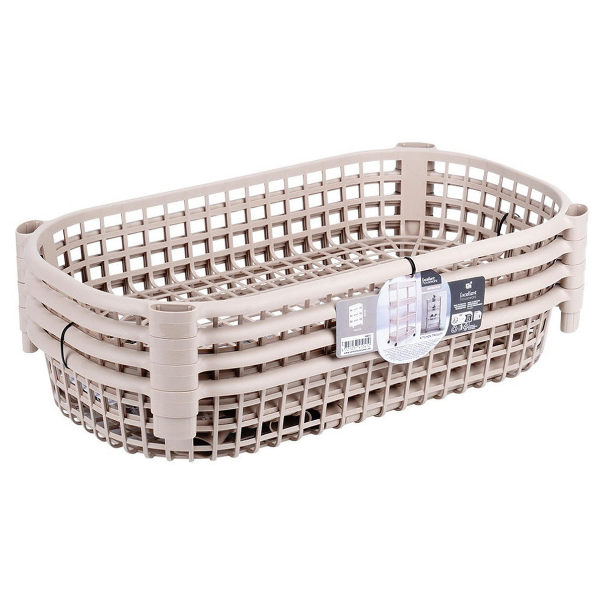 KÜCHENWAGEN Basic Beige 46.5/26/14 cm Kunstoff - Beige, Kunststoff (26/79/46.5cm) - Mondex