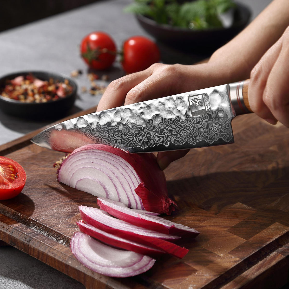 CHEFMESSER 20 cm - Braun, Holz/Metall (33cm) - Zayiko