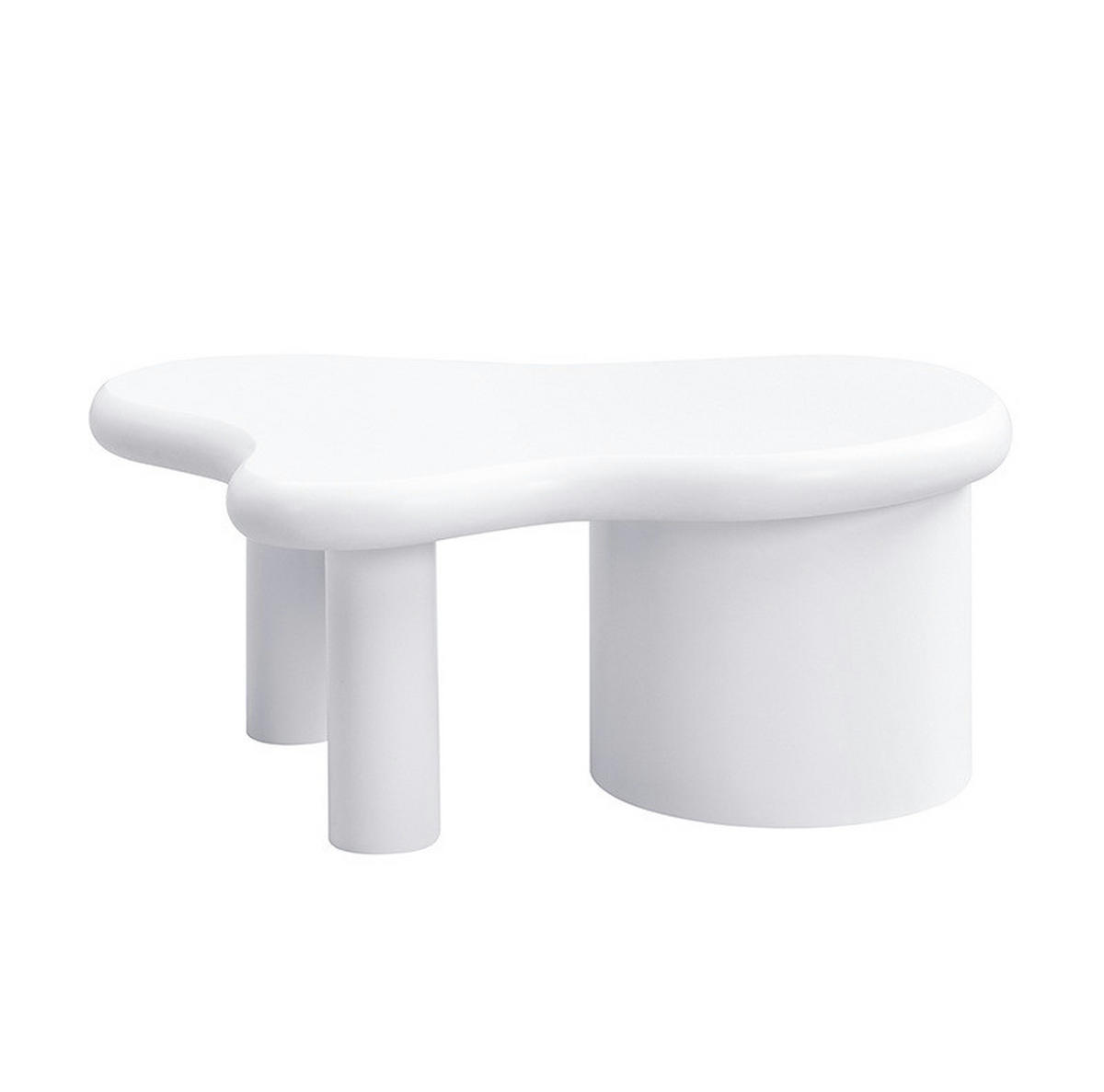 COUCHTISCH aus MDF 97x64x42 cm in Weiß mit 2 Schubladen - Weiß, Holzwerkstoff (97/64/42cm) - Modfu