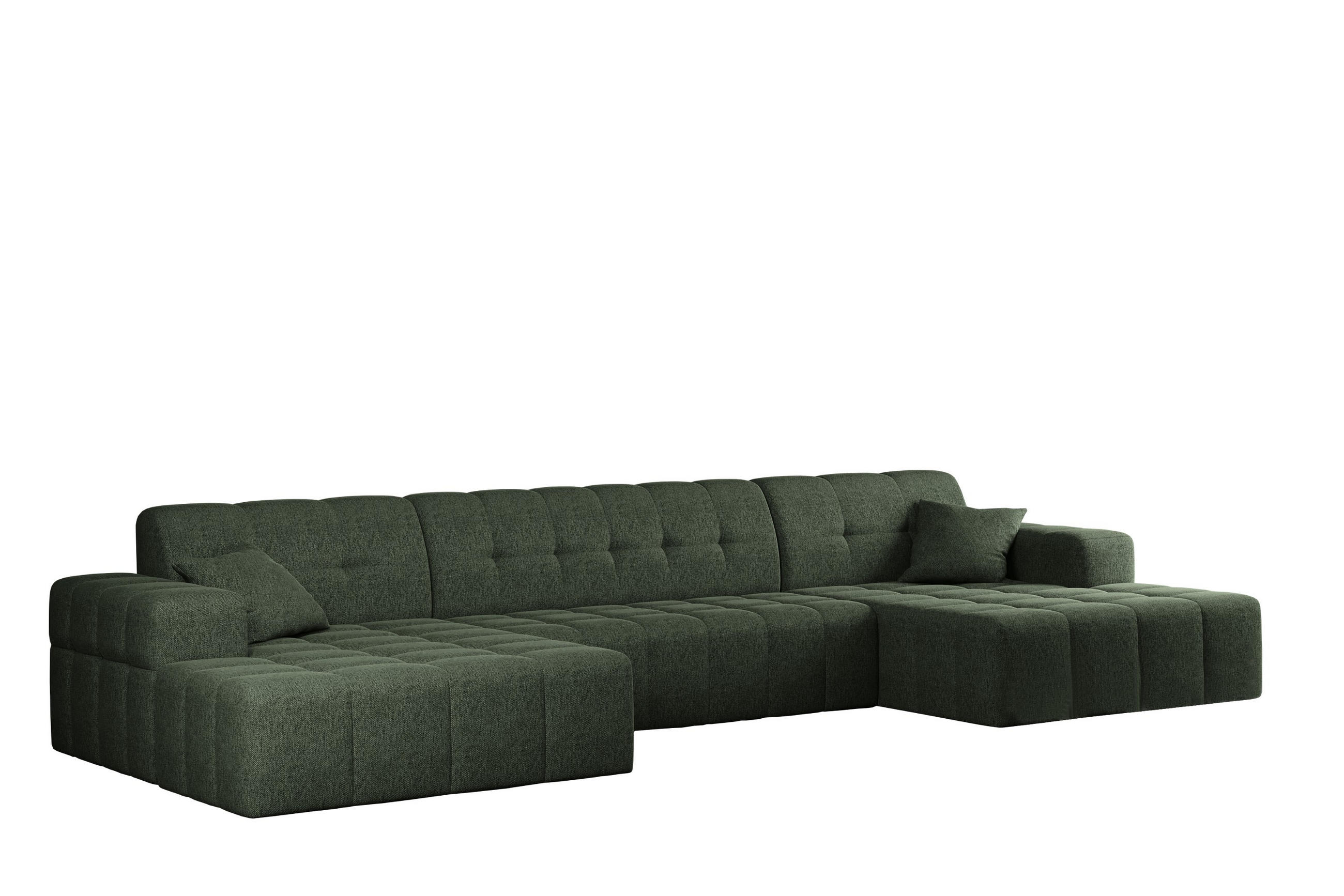 ECKSOFA U-form Wohnzimmer NIMES Stoff VERITA Dunkelgrün - Grün, Holz/Textil (350/168cm) - Kaiser Möbel
