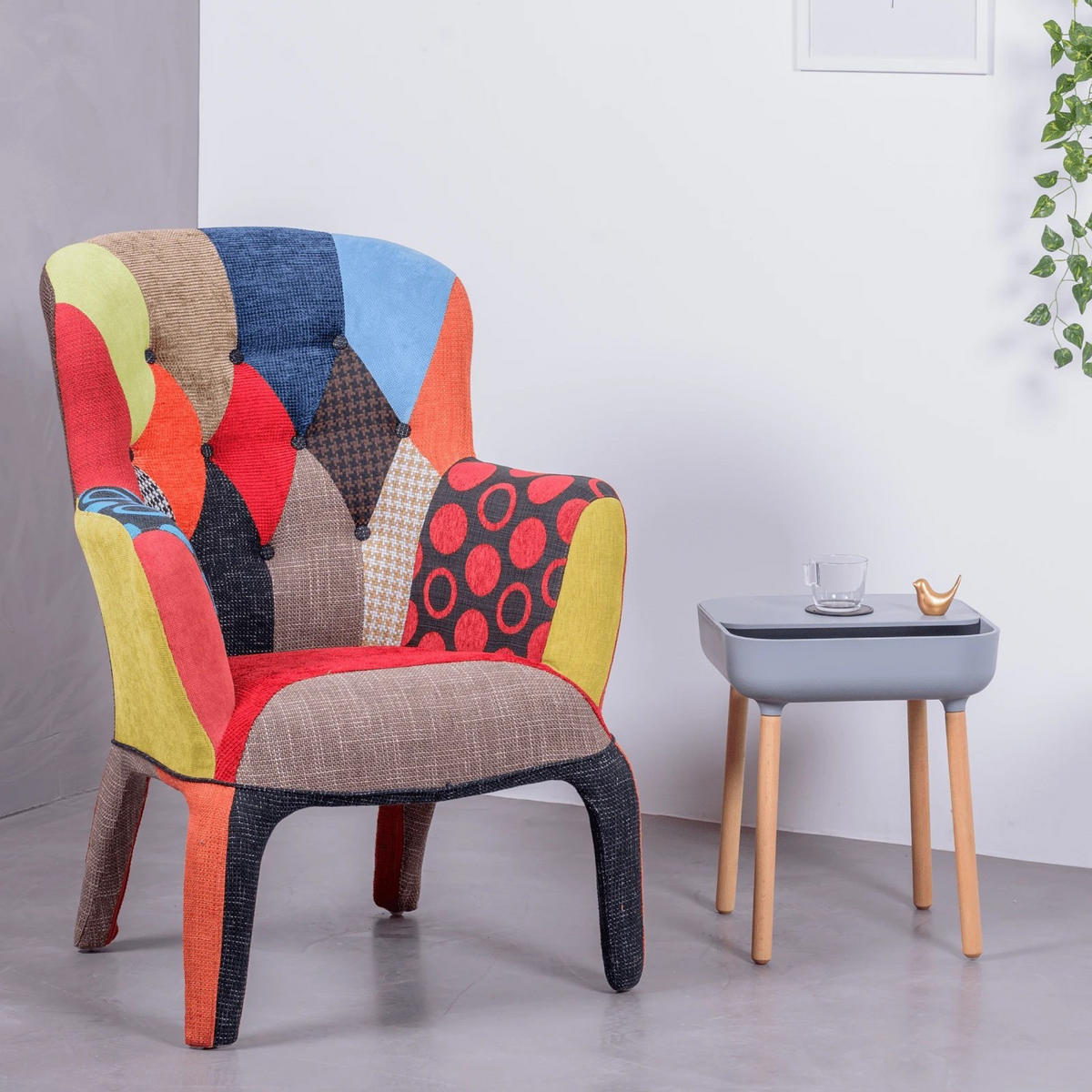 SESSEL Polyester Multicolor - Multicolor, Textil (76/102/75cm) - Nest Dream