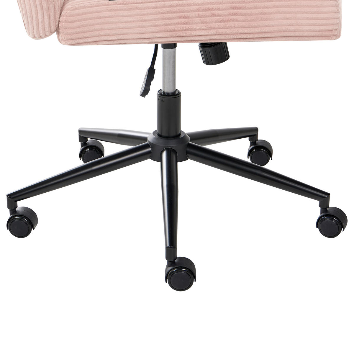 SCHREIBTISCHSTUHL Cord Pastellrosa Geddes - Pink, Textil (59/85/71cm) - Beliani